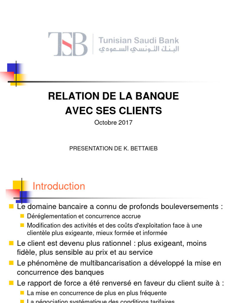 Relation bancaire et attentes clients | PDF | Banques | Gestion de la ...