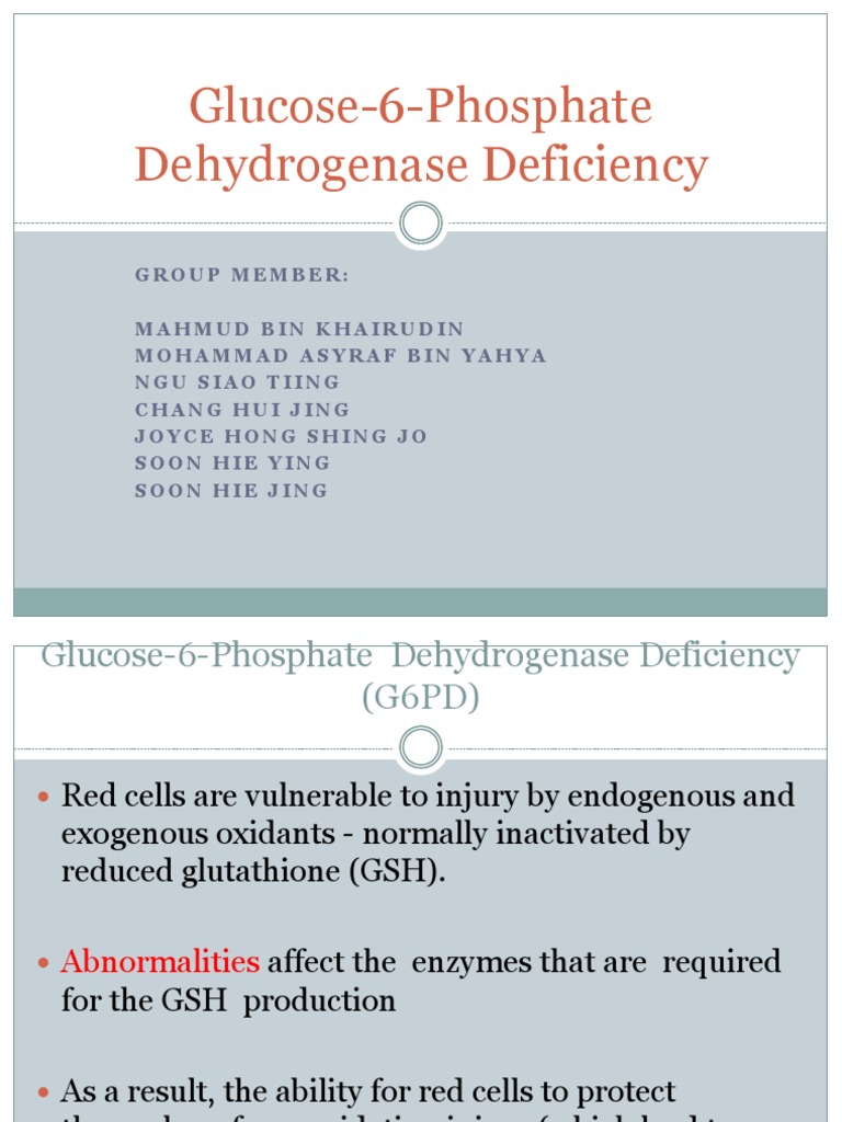 G6PD Deficiency: Diagnosis and Management | PDF | Anemia