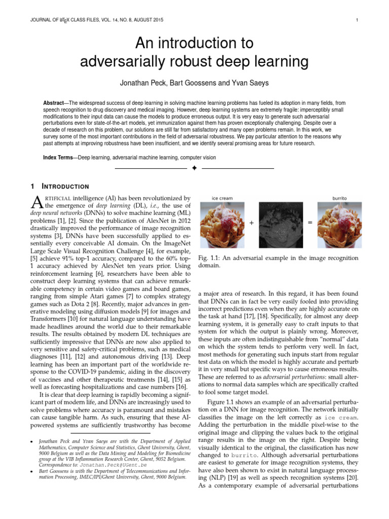 Adversarial Robustness in Deep Learning | PDF | Deep Learning | Machine ...