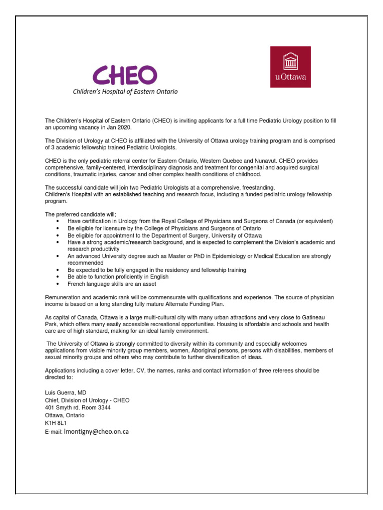 amodica,+CHEO August+2019 | PDF | Urology | Health Care