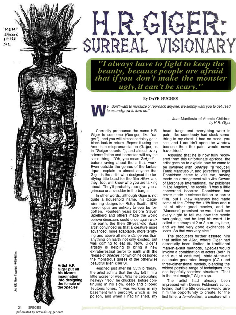 H.R. Giger's Design for Species' Sil | PDF