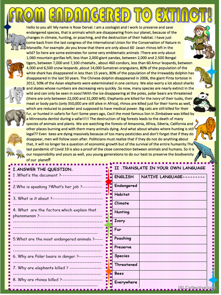 From Endangered To Extinct New Updated | PDF | Endangered Species | Hunting