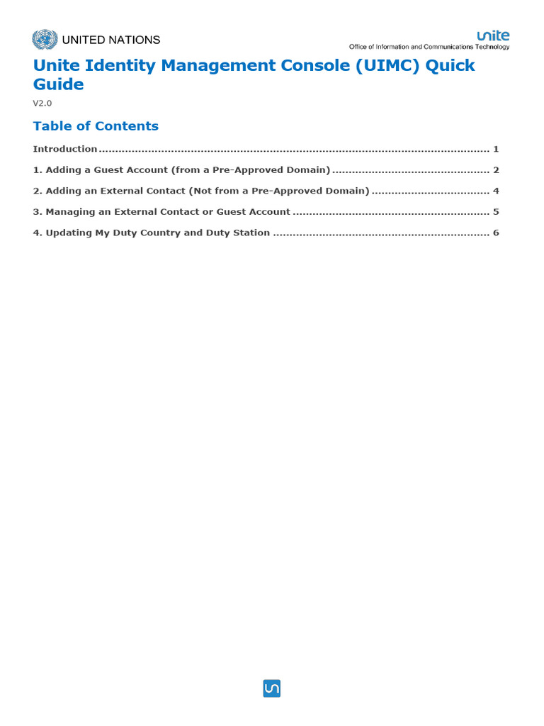 UIMC Quick Guide for UN Users | PDF | System Software | Software