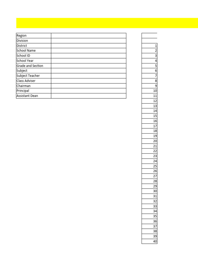 School Class Record Template | PDF | Learning | Behavior Modification