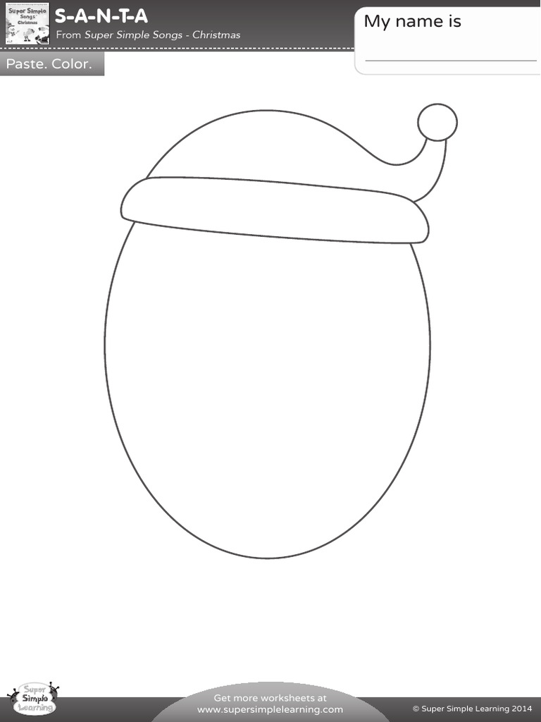 Santa Name Worksheet for Kids | PDF