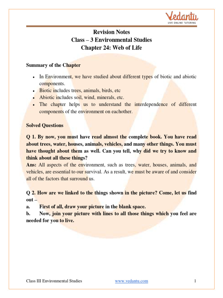 web-of-life-class-3-notes-cbse-evs-chapter-24-pdf-pdf