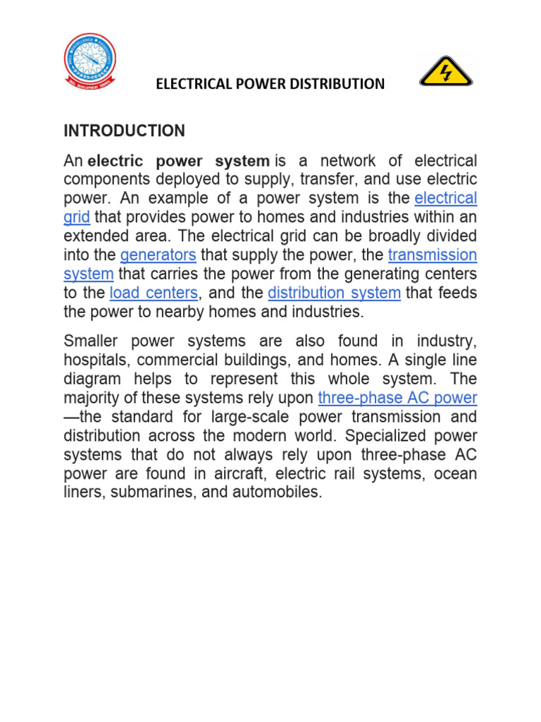 Power Distribution | PDF | Electric Power Transmission | Electric Power ...