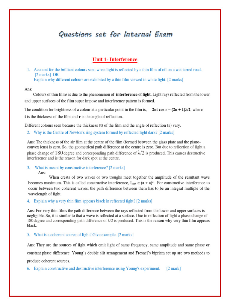 Internal Exam Questions and Answers PDF | PDF | Rectifier ...