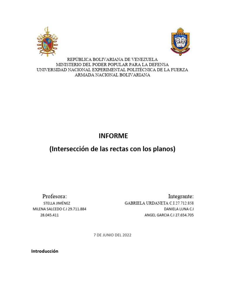 Intersección de Rectas y Planos en Geometría | PDF | Euclides ...