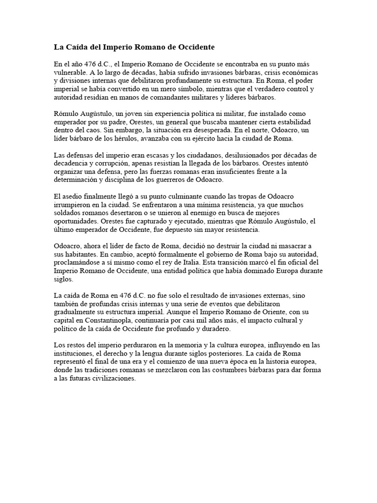 Caída del Imperio Romano de Occidente | PDF | Antigüedad tardía