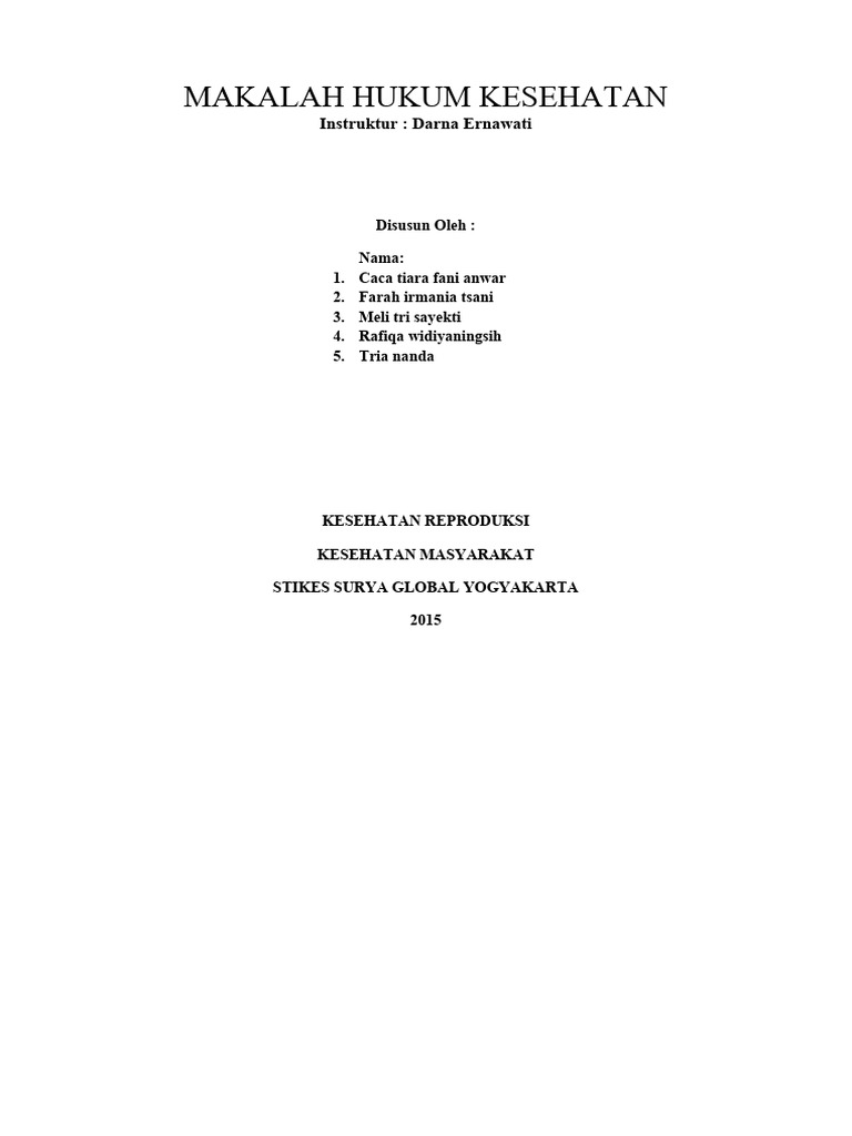 Hukum Kesehatan: Panduan Lengkap | PDF