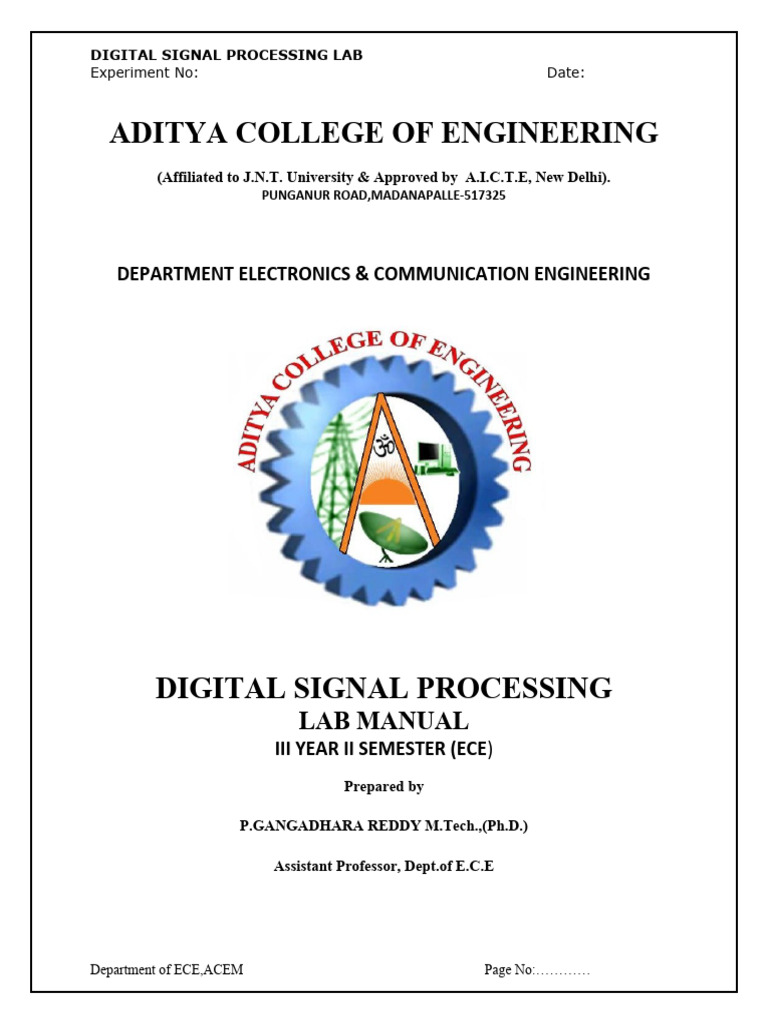 DSP Lab Manual 2016 | PDF | Matrix (Mathematics) | Digital Signal ...