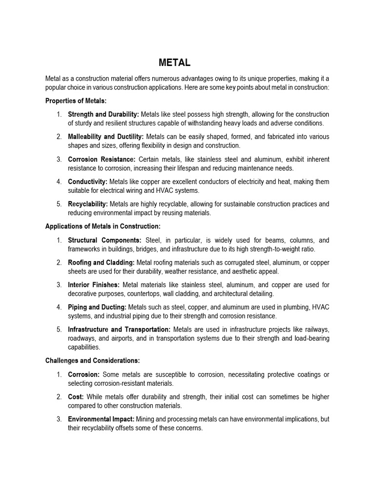 METAL | PDF | Corrosion | Metals