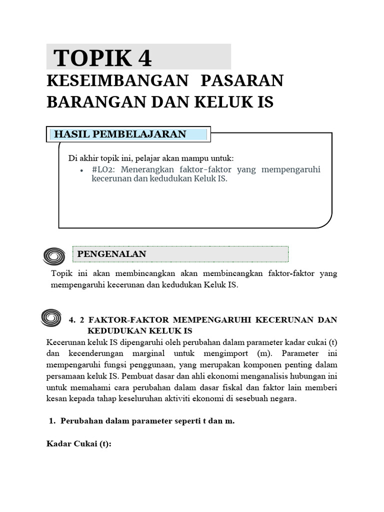 Kecerunan dan Kedudukan Keluk IS | PDF