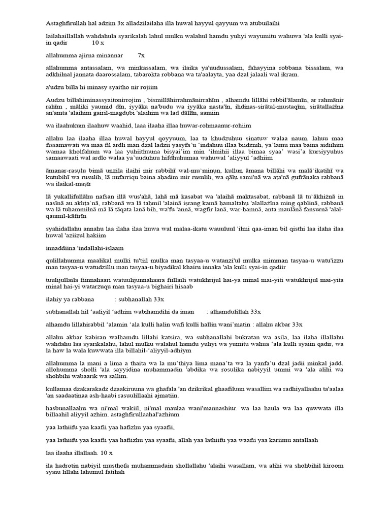Wirid Panjang & Do'a | PDF | Kata dan Frasa Semitik