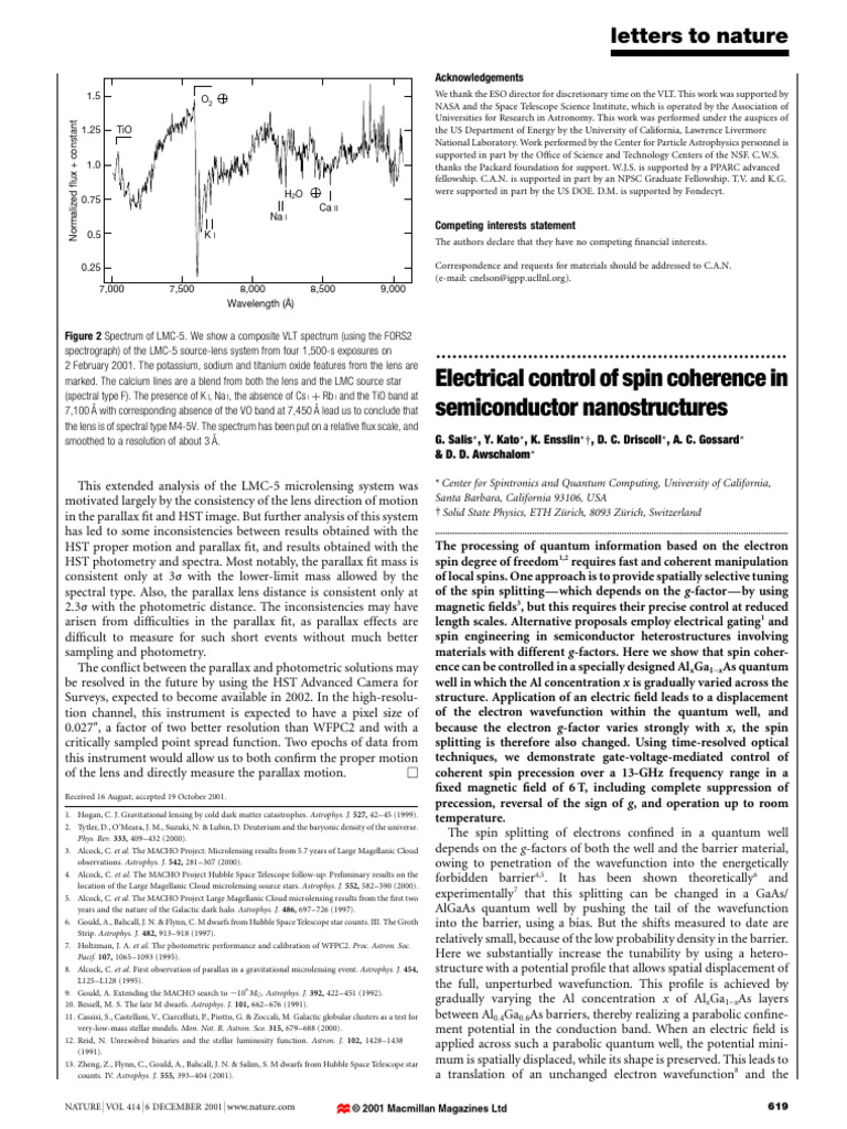 Electrical Control of Spin Coherence in Semiconductor Nanostructures ...
