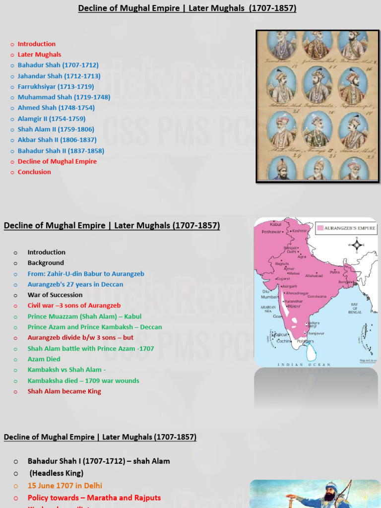 Decline of Mughal Empire - 1707-1857 | PDF | Mughal Empire