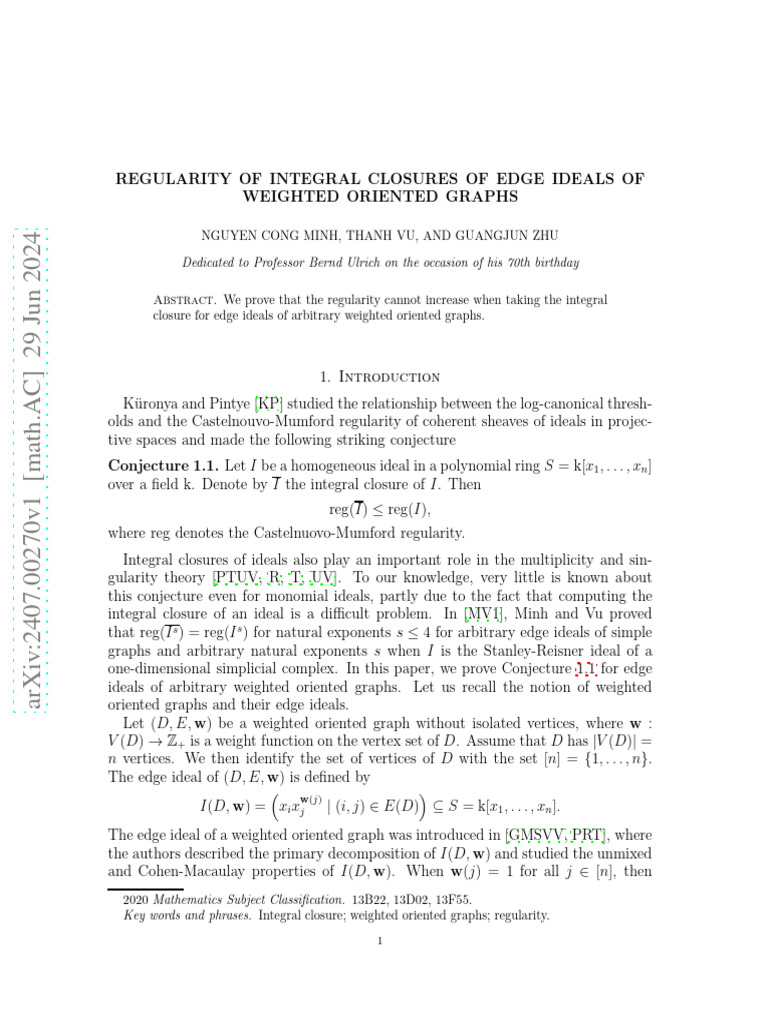 Edge Ideals of Entitled Mathematical Graphs | PDF | Vertex (Graph ...