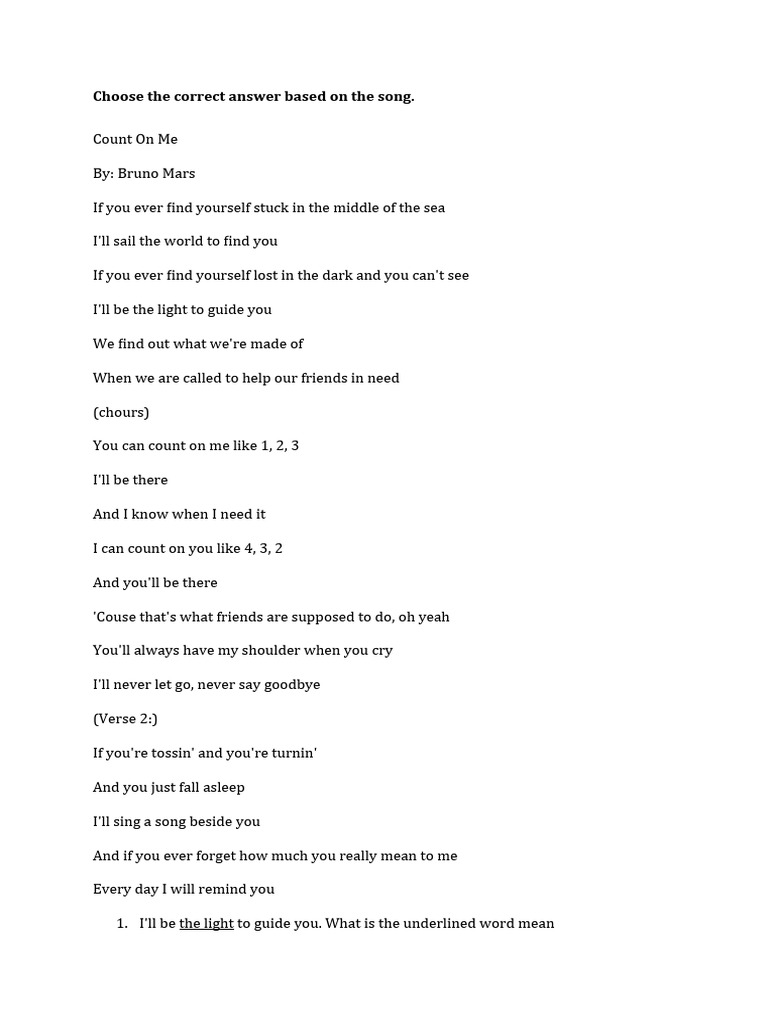 SOAL PG SONG | PDF