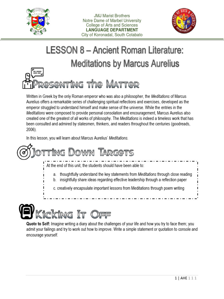 Stoic Insights for Students | PDF | Stoicism | Marcus Aurelius