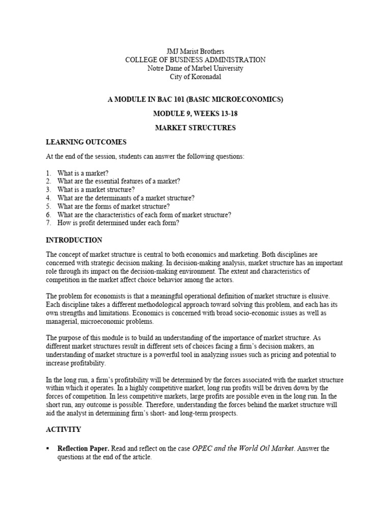 Module+9 (BAC+101) MARKET+STRUCTURES Wk+13 18 Final | PDF | Monopoly ...