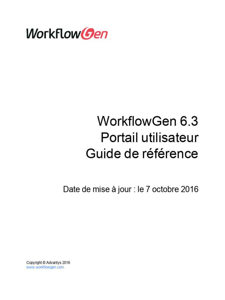 WorkflowGen 6.3 Portail Utilisateur Guide Reference | PDF | Mot de ...