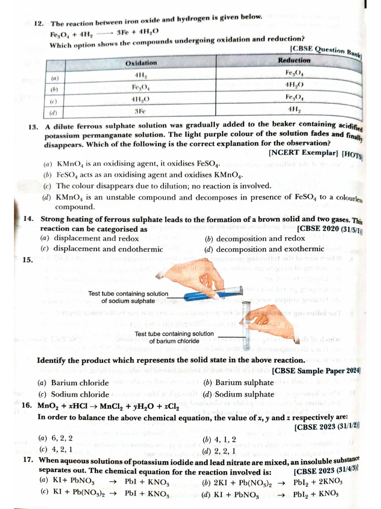 Chemical Reactions and Equations | PDF