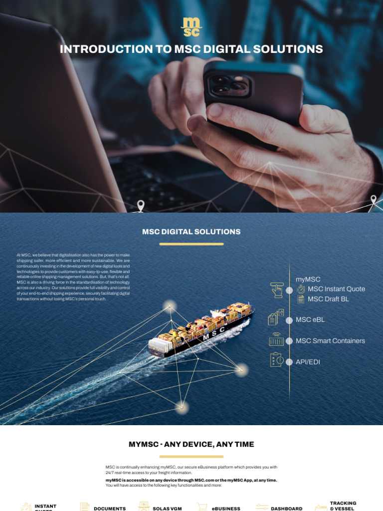 MSC Digital Solutions Overview | PDF | Electronic Data Interchange | Cargo