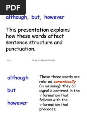 Although But Sentence Linguistics Comma