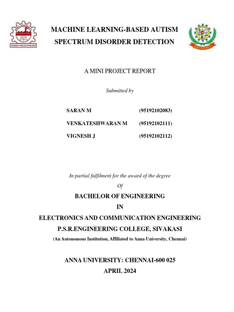 Machine Learning for Autism Detection | PDF | Autism Spectrum ...