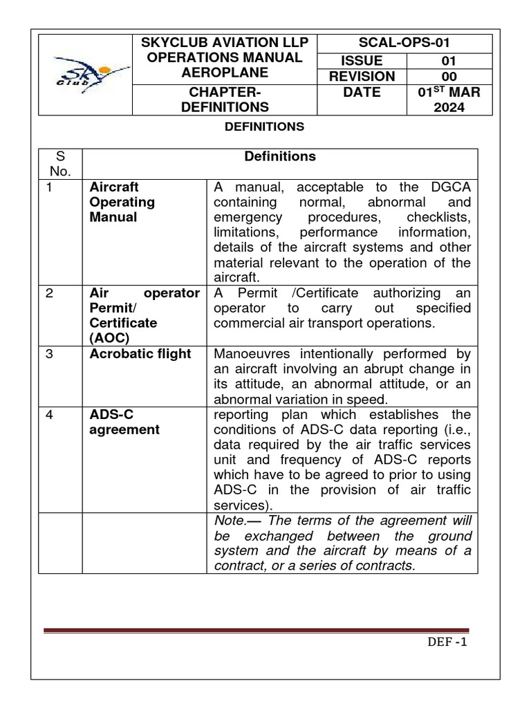 Definitions | PDF | Air Traffic Control | Instrument Flight Rules