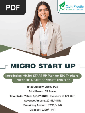 Quit Plastic Micro Start Up Business Plan