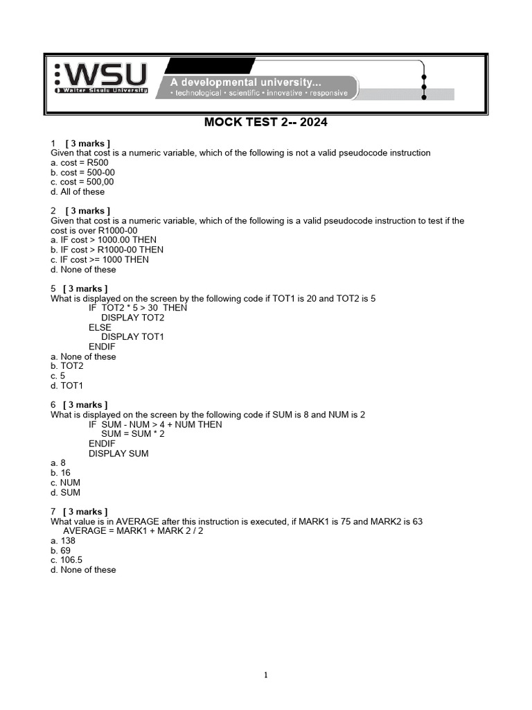 2021 DEV1 Test 2 - Exercise For Dev Question | PDF | Computer ...