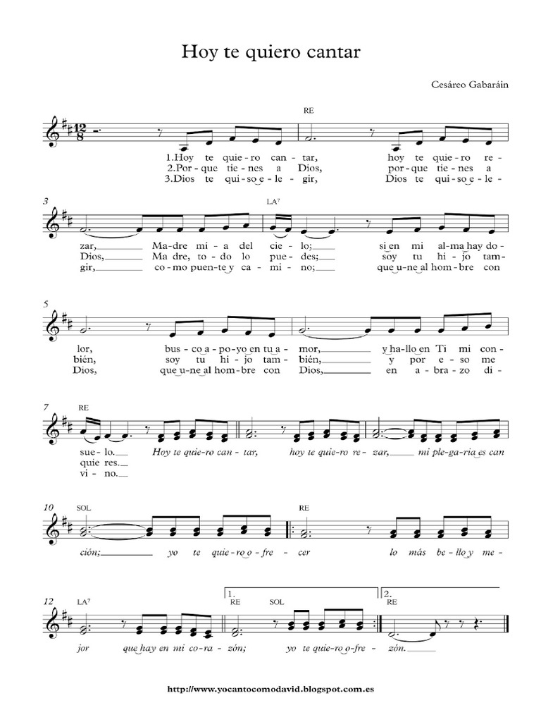 hoy te quiero cantar | PDF