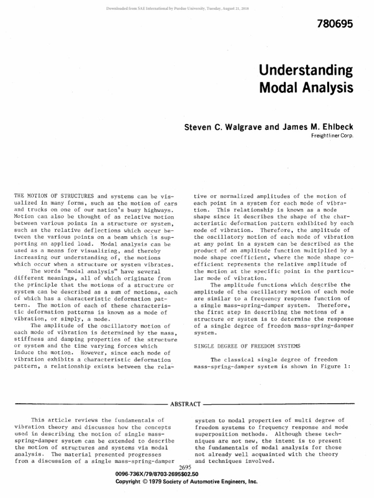 Fundamentals of Modal Analysis | PDF | Normal Mode | Damping