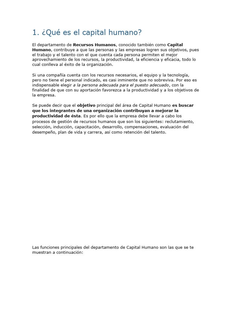 Procesos Basicos Del Capital Humano | PDF | Gestión de recursos humanos