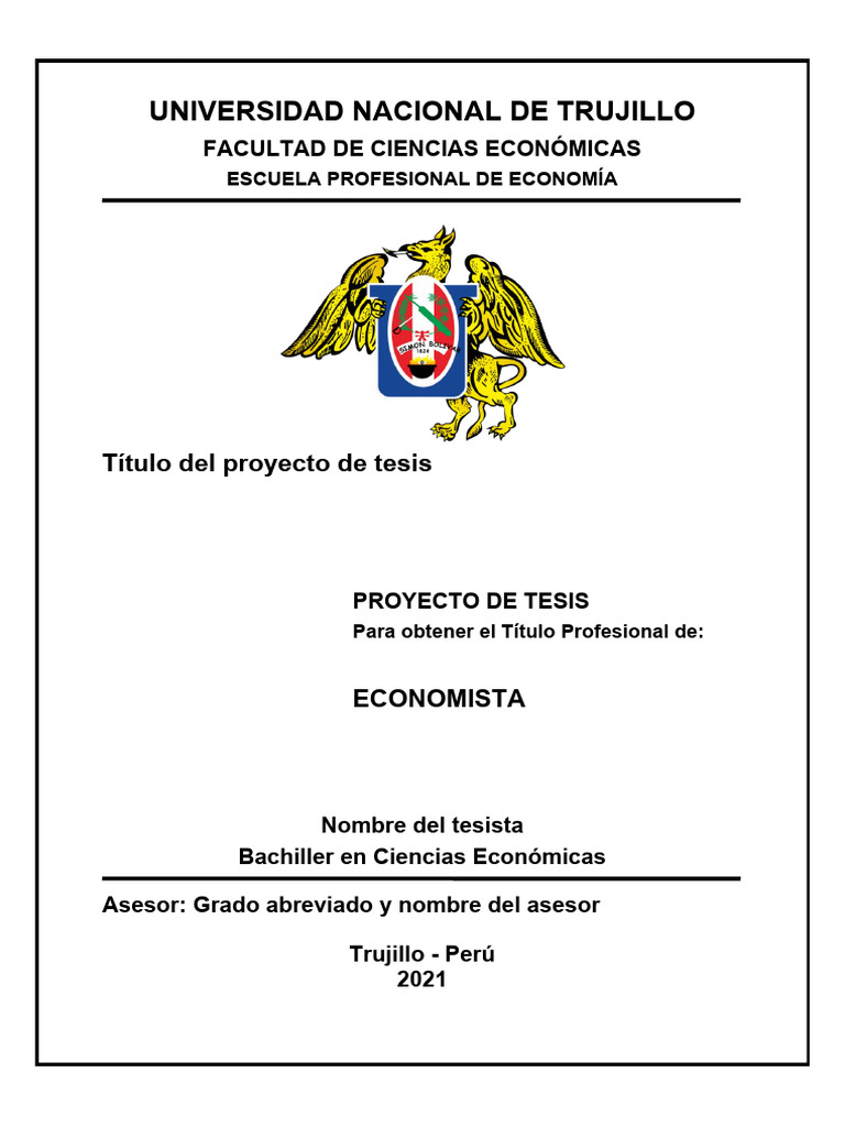 Proyecto de Tesis en Economía UNT 2025 | PDF | Presupuesto | Titulo ...