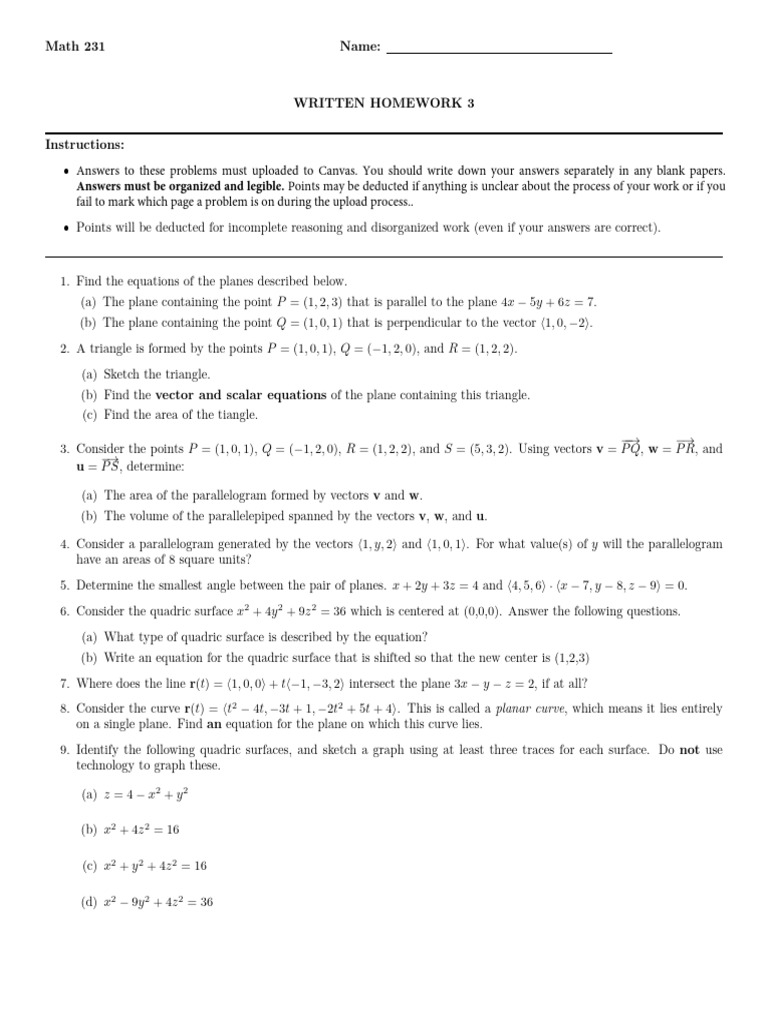 231+Homework+3 | Download Free PDF | Euclidean Vector | Force