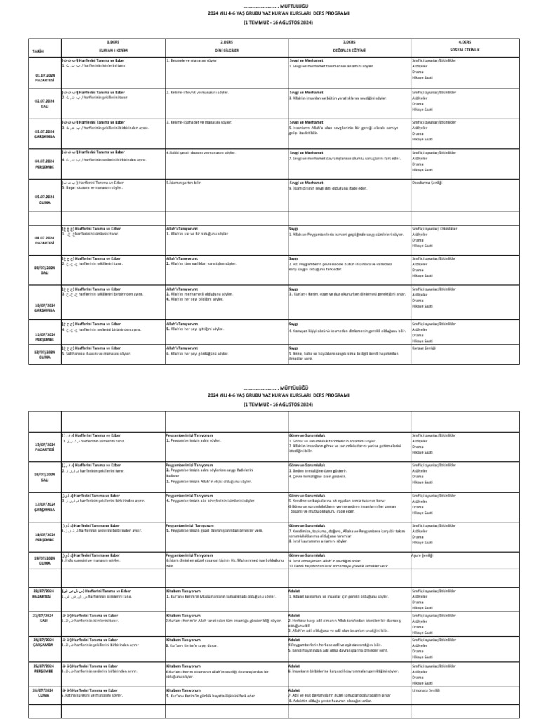 2024 yaz kuran kursu pdf