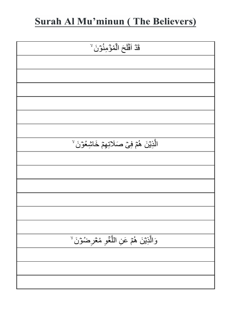 Surah Al Mu'minun | PDF
