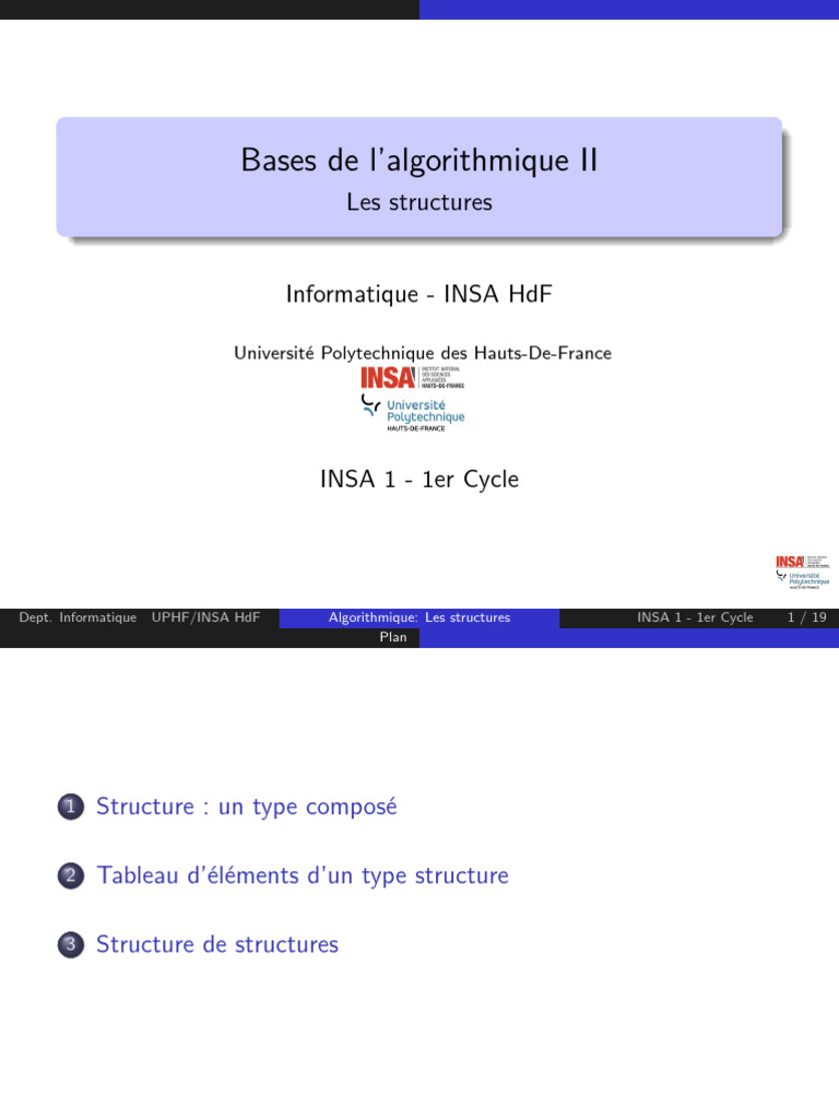 Introduction aux structures en algorithmique | PDF | Informatique ...
