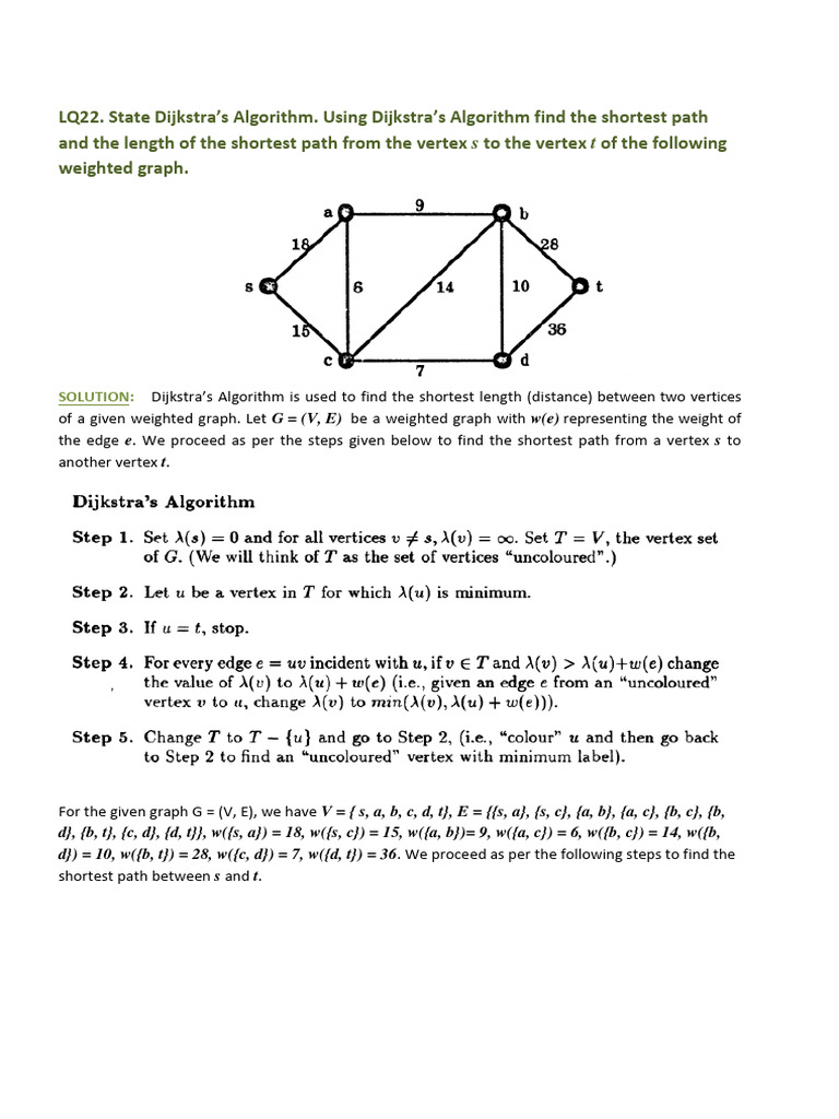 Dijkstra algorithm | Download Free PDF | Mathematical Relations ...