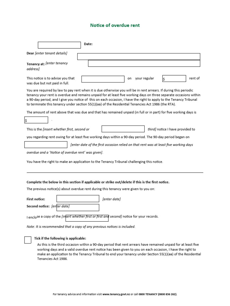 notice-of-overdue-rent | PDF | Leasehold Estate | Landlord