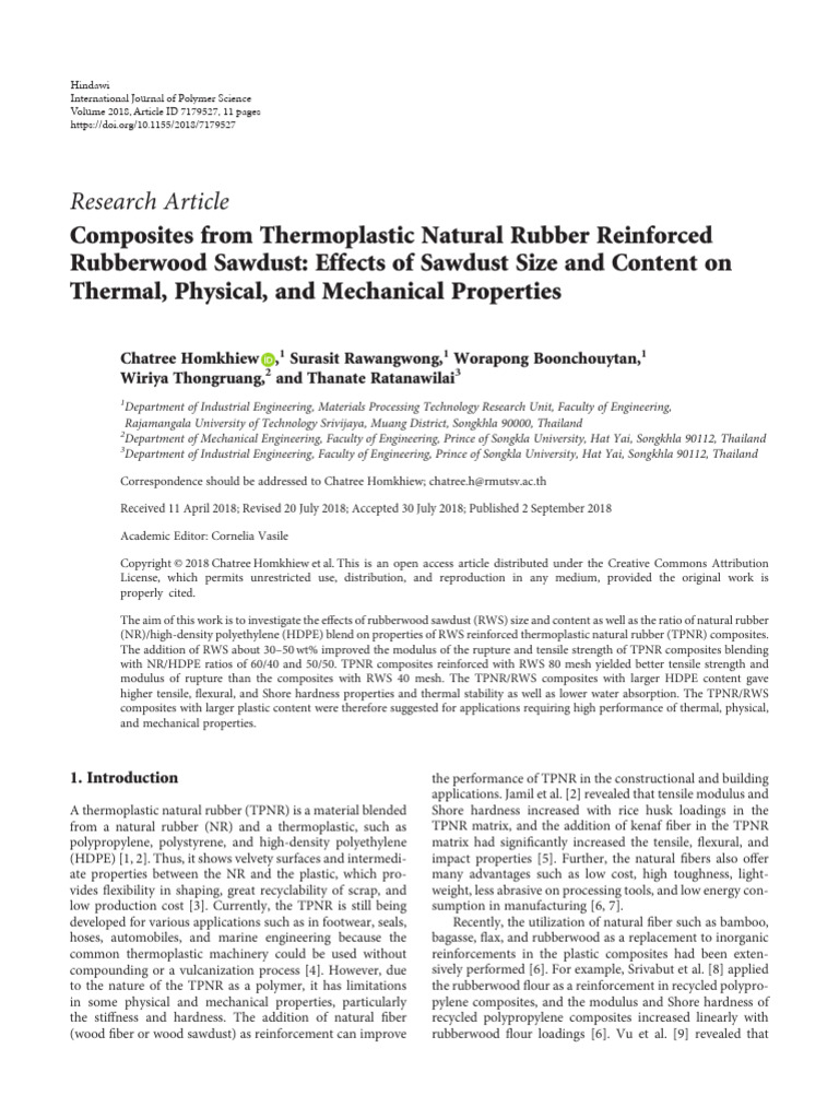 Composites From Thermoplastic Natural Rubber Reinf | PDF | Composite ...