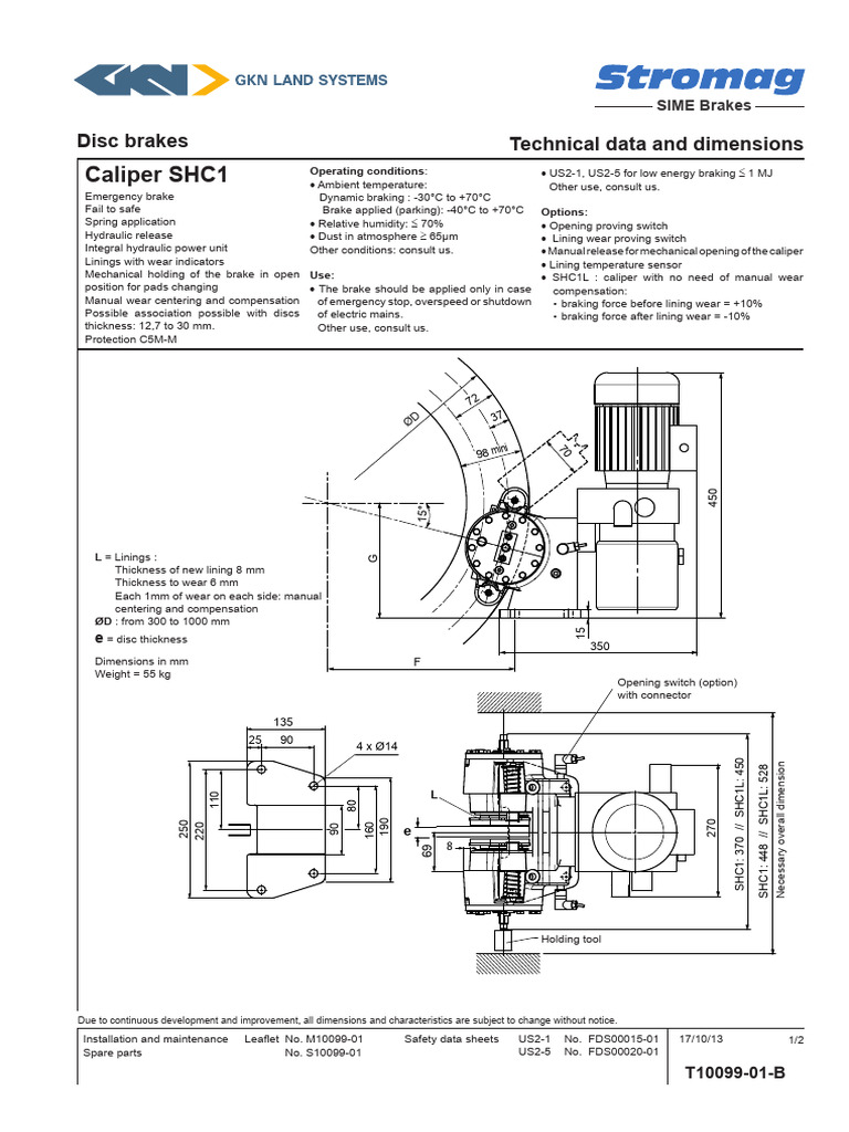 Disc Brake Technical Data Overview | PDF | Brake | Equipment