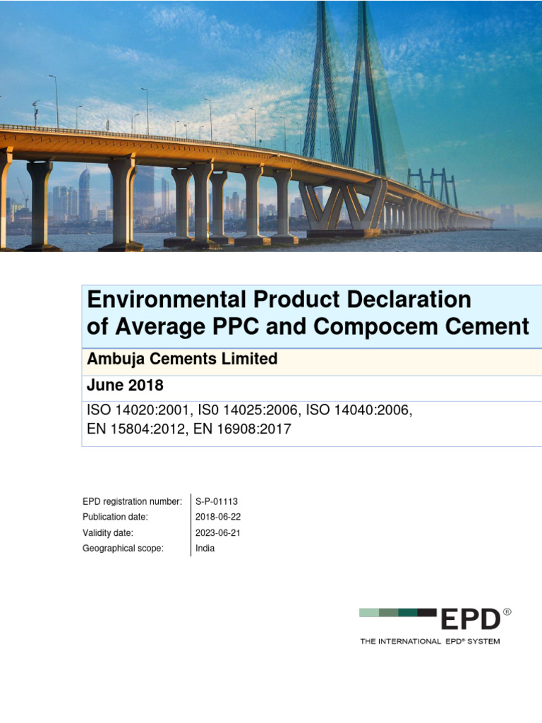 Ambuja Cement Download Free PDF Cement Life Cycle Assessment