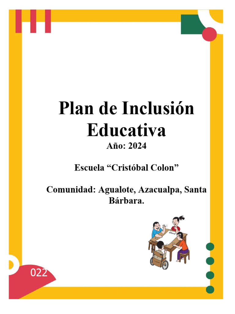 Plan de Inclusión Educativa 2024 | PDF | Inclusión (Educación ...