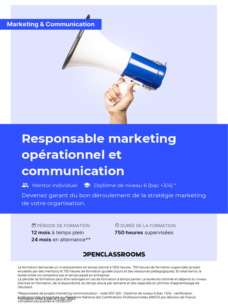 Formation Responsable Marketing Opérationnel | PDF | Commercialisation ...