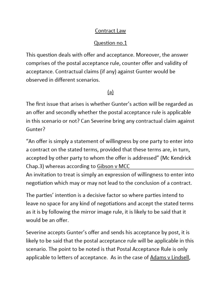 Contract (Offer and Acceptance) | PDF | Offer And Acceptance | Justice