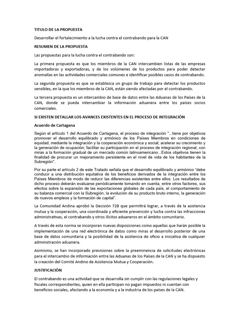 Propuesta para la can pdf aduana contrabando